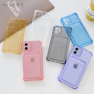 New transparent credit card photo change card holder bag for mobile phone case iPhone X 7p 8p 10 11 12 pro max