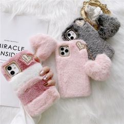 Luxury Brand Plush Love Soft Rubber Phone Case For iPhone 12 Pro Max 7/8 plus Case