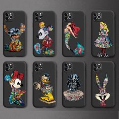 Test_Graffiti Cute Cartoon Tattoo Silicone Phone Case TPU UV Printing Cover