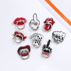 Grip Phone Ring Stand 3m Phone Holder Cartoon Lips Poker fun Universal 