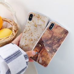 Marble Glossy Soft TPU Epoxy Case for iPhone