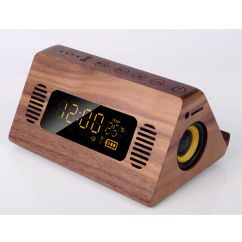 Wifi Walnut Wood Speakers With Phone Tablets Stand Holder for smartphone