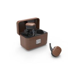 Wood grain wireless charger bluetooth earphones with charging box